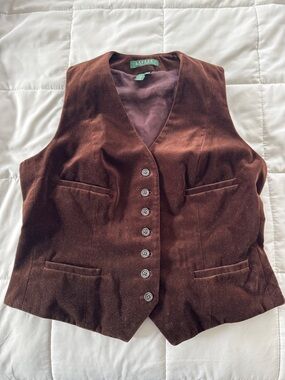 Ralph Lauren Velvet Vest Size Petite L